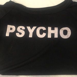 Black Psycho Crop Top